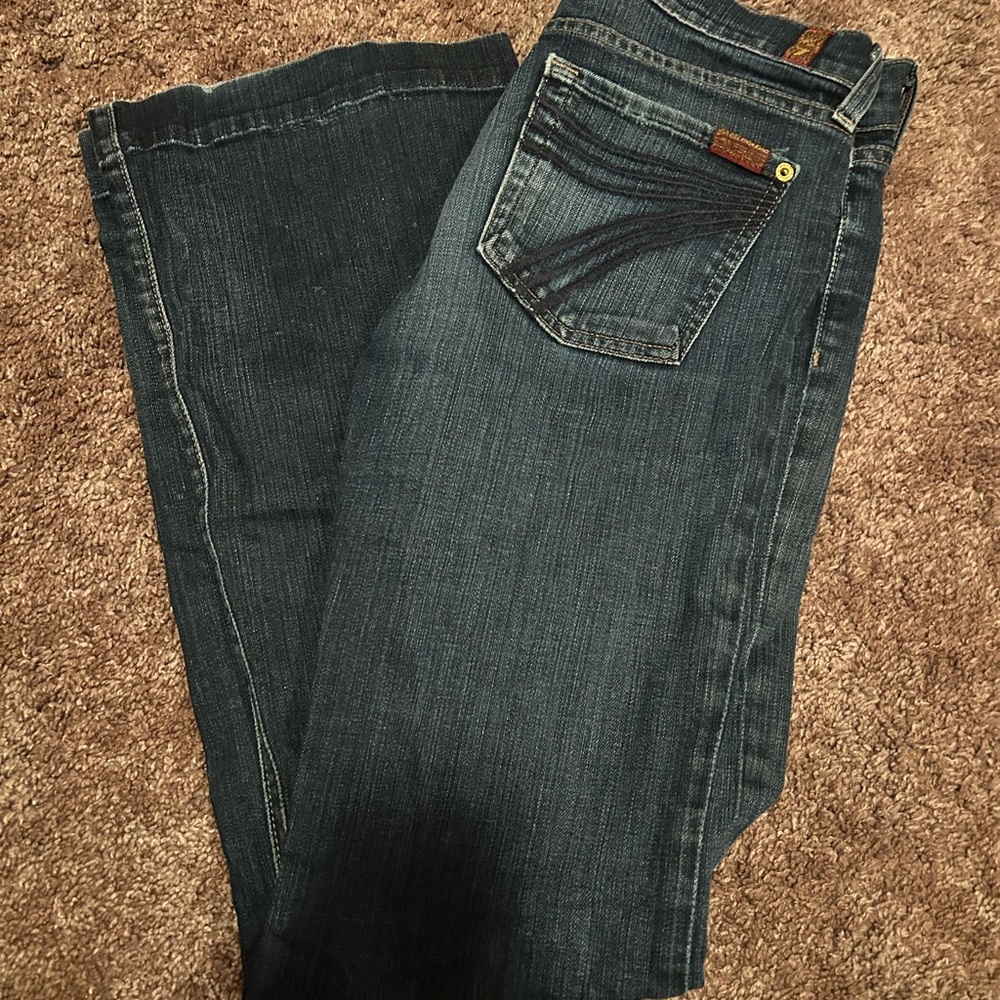 7 For All Mankind Blue Boot Cut Jeans